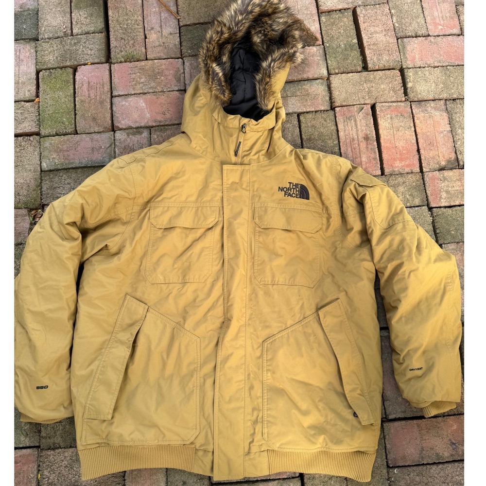 The North Face Mens Gotham III Down Parka British Khaki XXL 550-Fill DryVent